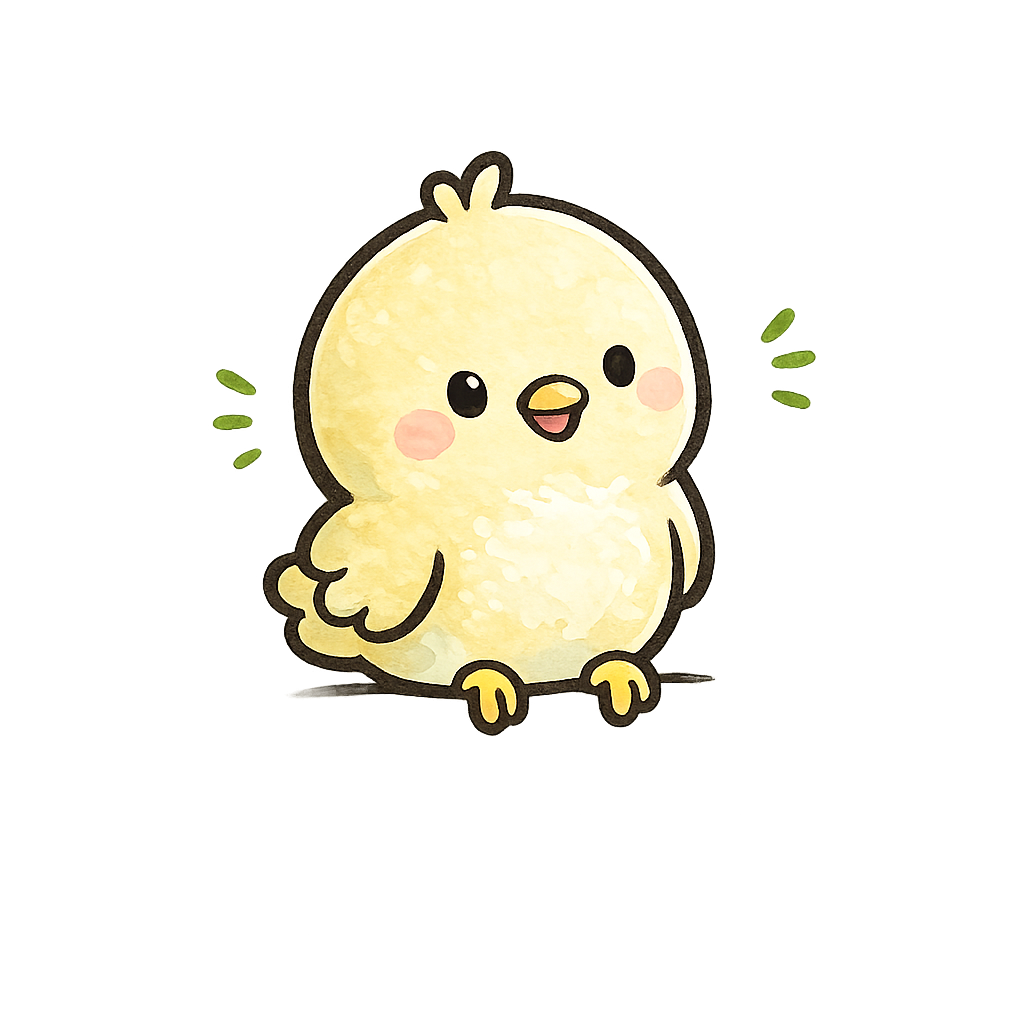 Bird sitting on button